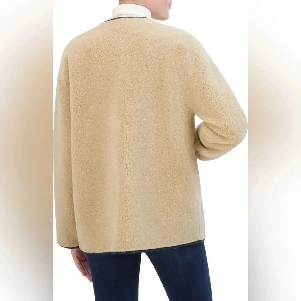 NWT Rebecca Minkoff Fuzzy Shearling Toggle Button Jacket Size XL. - Picture 5 of 12